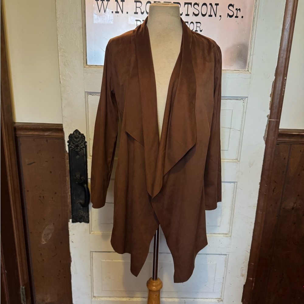 Soft Surroundings Brown Draped Open-Front Jacket